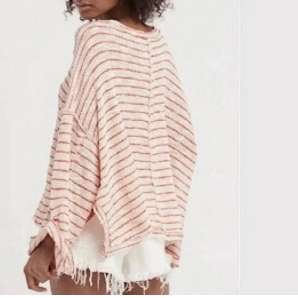 Free People Striped Island Girl Top Blush Combo